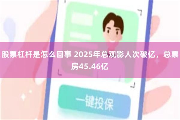 股票杠杆是怎么回事 2025年总观影人次破亿，总票房45.46亿