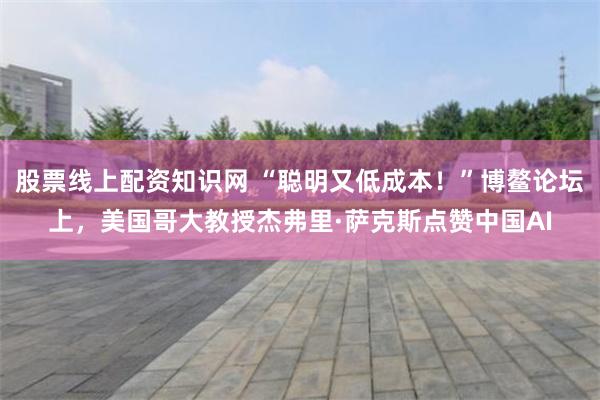 股票线上配资知识网 “聪明又低成本！”博鳌论坛上，美国哥大教授杰弗里·萨克斯点赞中国AI