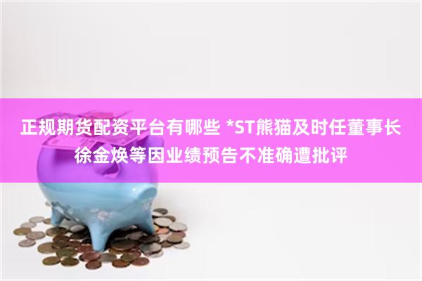 正规期货配资平台有哪些 *ST熊猫及时任董事长徐金焕等因业绩预告不准确遭批评