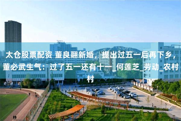 太仓股票配资 董良翮新婚，提出过五一后再下乡，董必武生气：过了五一还有十一_何莲芝_劳动_农村