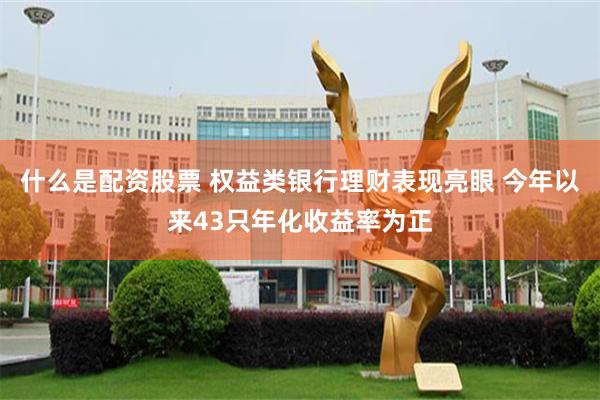 什么是配资股票 权益类银行理财表现亮眼 今年以来43只年化收益率为正