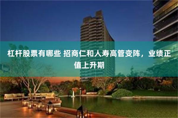 杠杆股票有哪些 招商仁和人寿高管变阵，业绩正值上升期