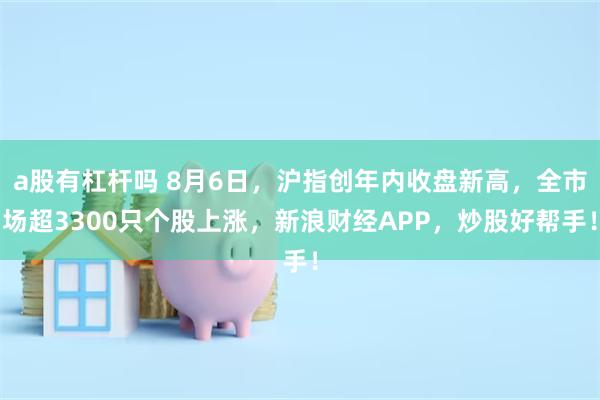 a股有杠杆吗 8月6日，沪指创年内收盘新高，全市场超3300只个股上涨，新浪财经APP，炒股好帮手！
