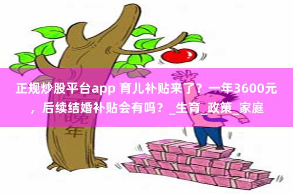 正规炒股平台app 育儿补贴来了？一年3600元，后续结婚补贴会有吗？_生育_政策_家庭