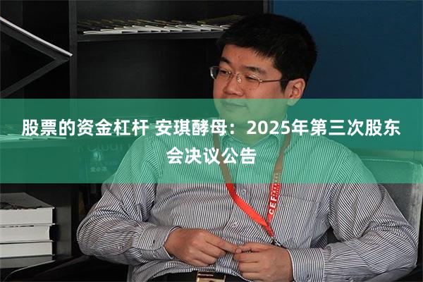 股票的资金杠杆 安琪酵母：2025年第三次股东会决议公告