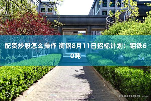 配资炒股怎么操作 衡钢8月11日招标计划：钼铁60吨