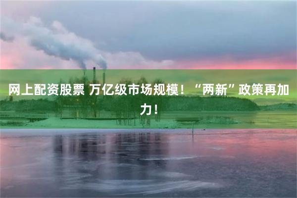 网上配资股票 万亿级市场规模！“两新”政策再加力！