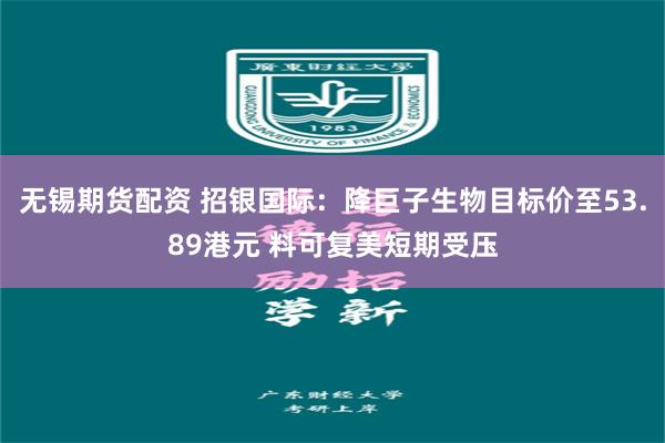无锡期货配资 招银国际:降巨子生物目标价至53.89港元 料可复美短期受压